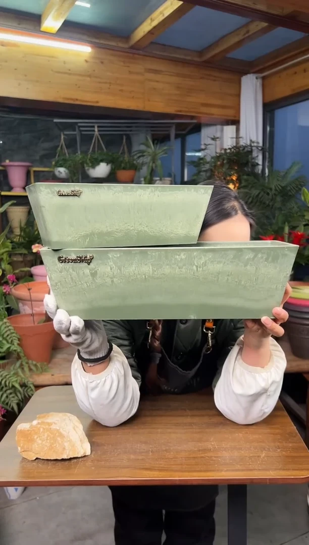 37*14*11/27*12*9/LF37/27【小+大组合装】墨绿色长花盆