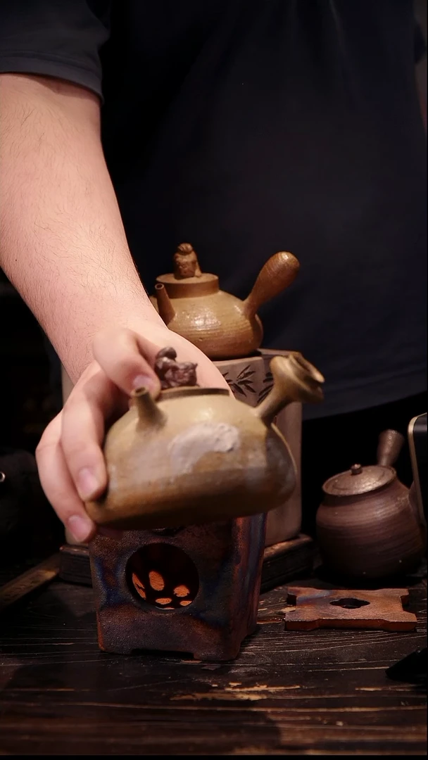 纯手工柴烧狮子侧把