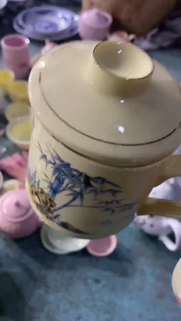 摆件陶黄稀土竹子办公杯