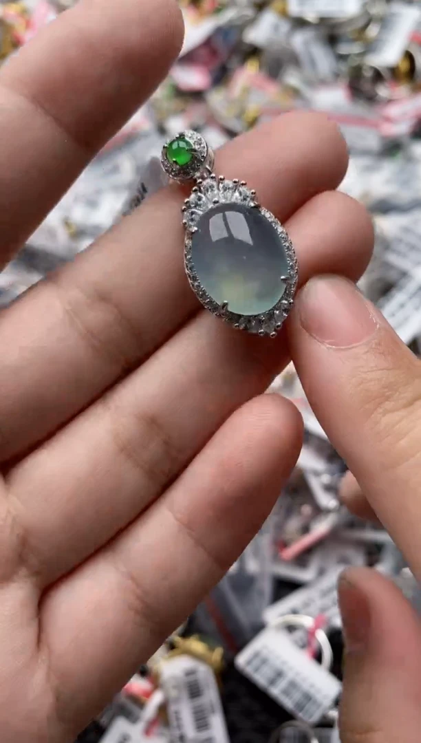 【闪购商品】翡翠戒指银S925镶嵌66666---6