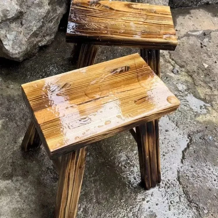 【苗阿哥专属】免安装实木家用结实小板凳碳化色松木小板凳矮凳子