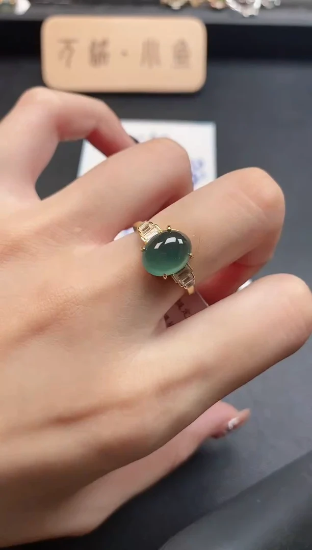 银S925镶嵌戒指翡翠51151