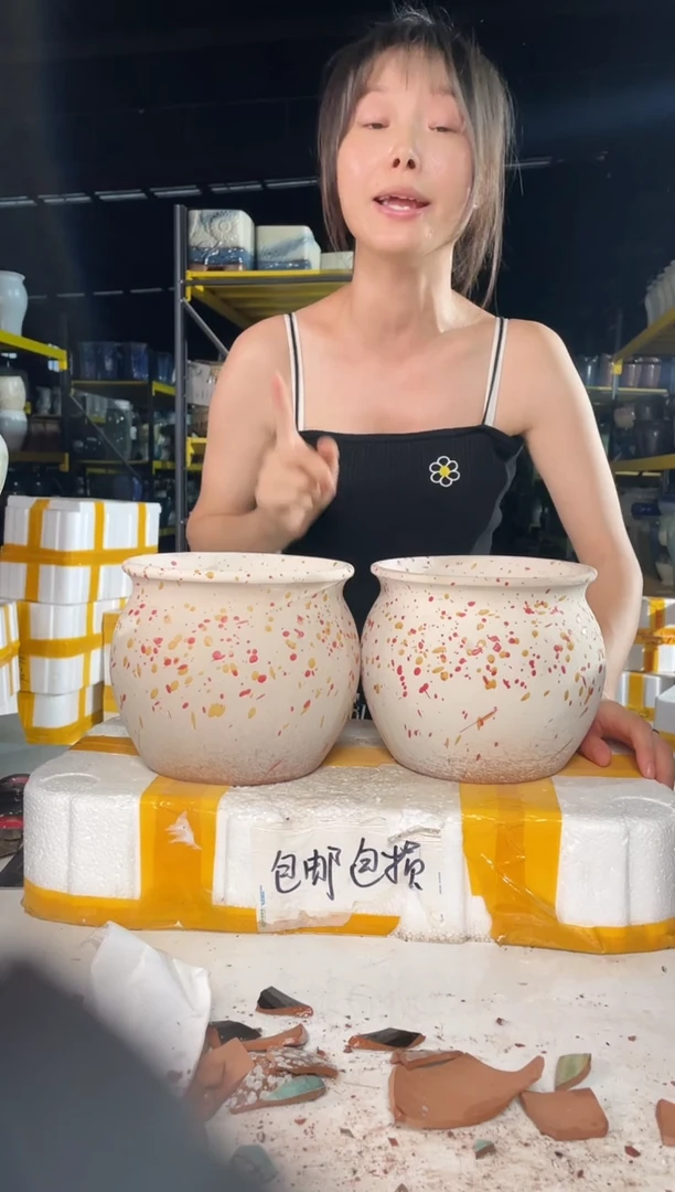 宜兴紫砂粗陶花盆18/16