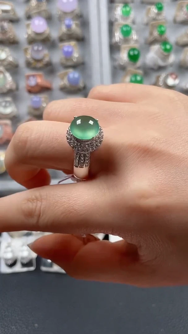 【闪购商品】定制翡翠未镶嵌璟瑶翡翠戒面 219