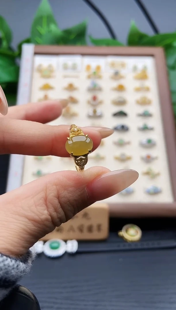 银S925镶嵌戒指翡翠12