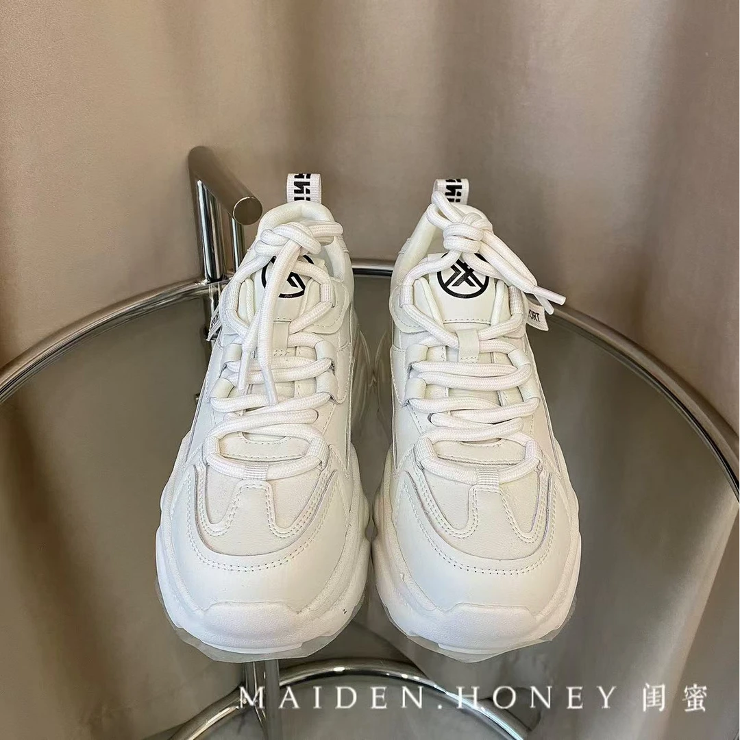 妤呓品牌时尚休闲白搭真皮小白老嗲鞋