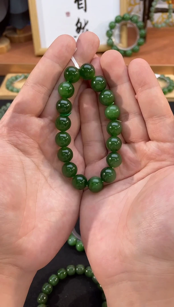 未镶嵌手串和田玉碧玉手串卡12mm