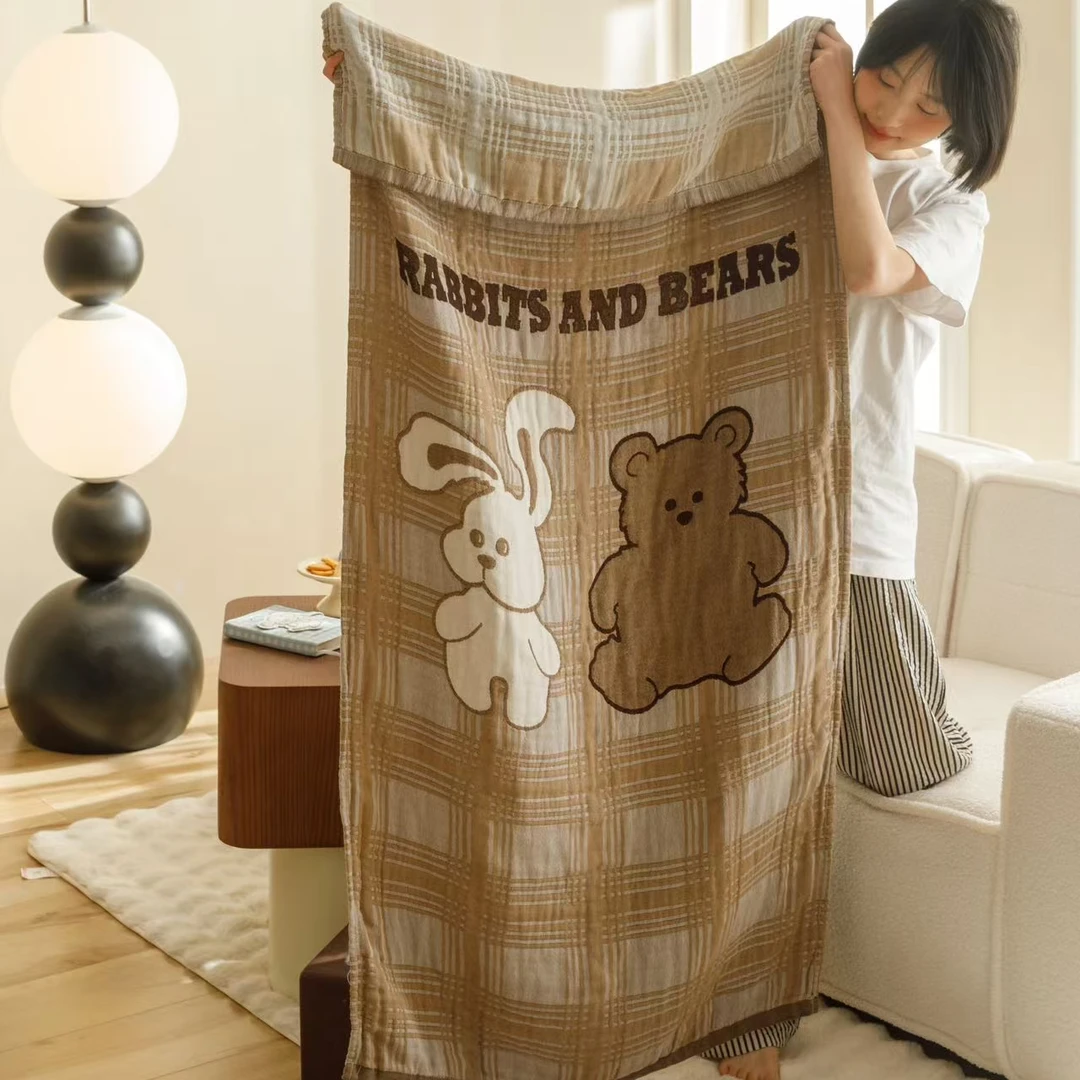 【GG】100纯棉全棉四层纱浴巾 新款创意个性元素  家用吸水速干透气