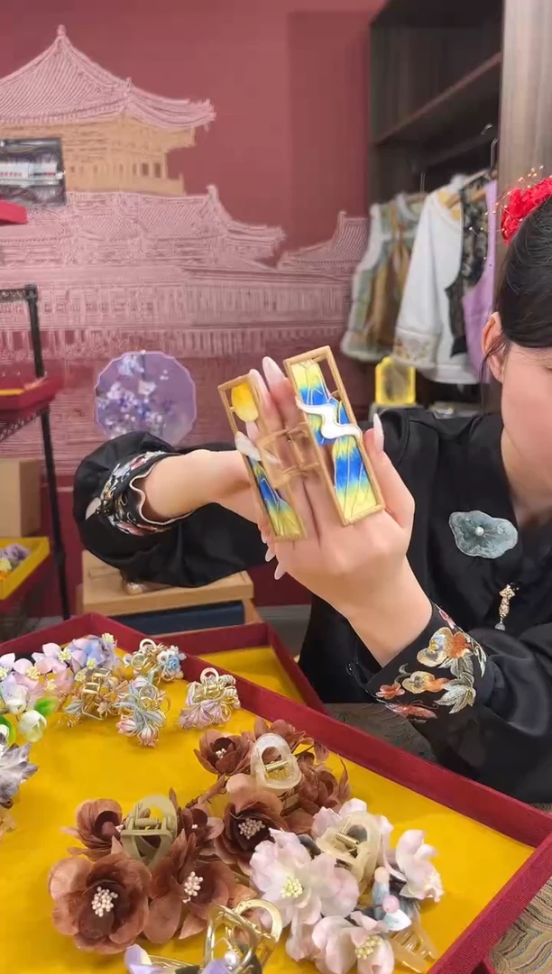 【闪购商品】刺绣非遗绒花缠花手工（抓夹 ）