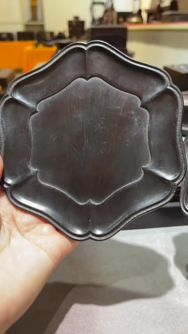 红酸枝木类精品木雕盘精工细作其一