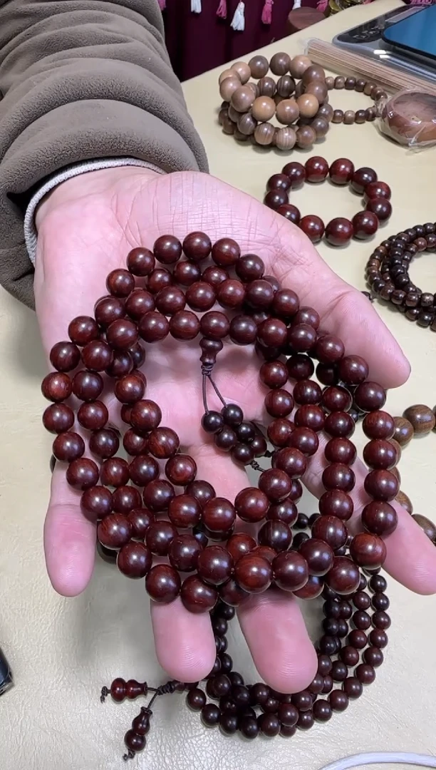 檀香紫檀（小叶紫檀）手串/手链檀香紫檀1.0*108泥料鱼鳞