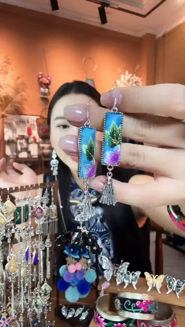 刺绣纯手工民族风耳环