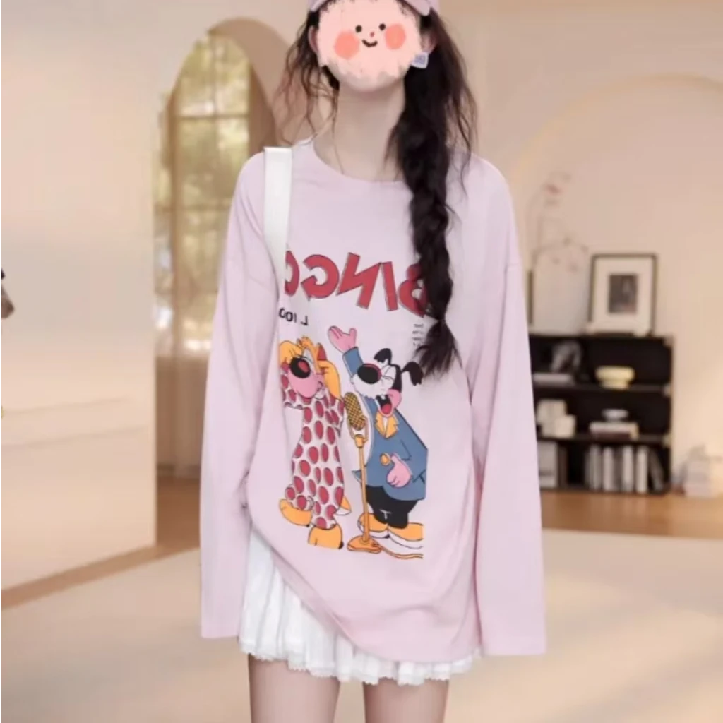 2025夏季百搭卡通图案短袖长袖防晒T恤显瘦气质蛋糕裤裙套装