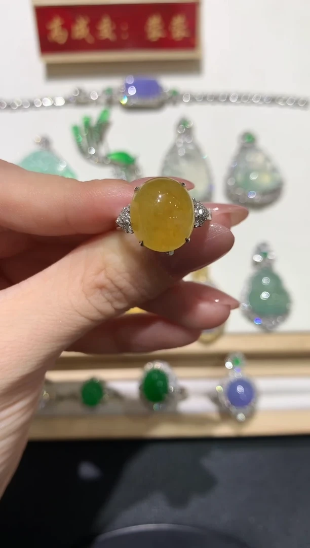 翡翠18K金镶嵌吊坠(不含链)团购2