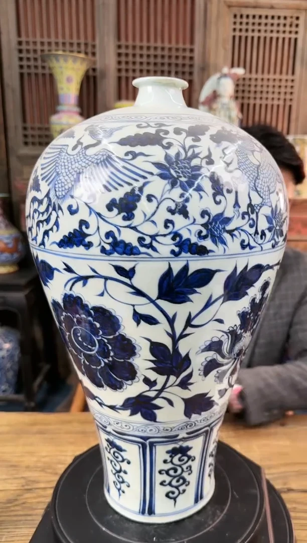 【闪购商品】摆件陶瓷 摆件 牡丹花 梅瓶