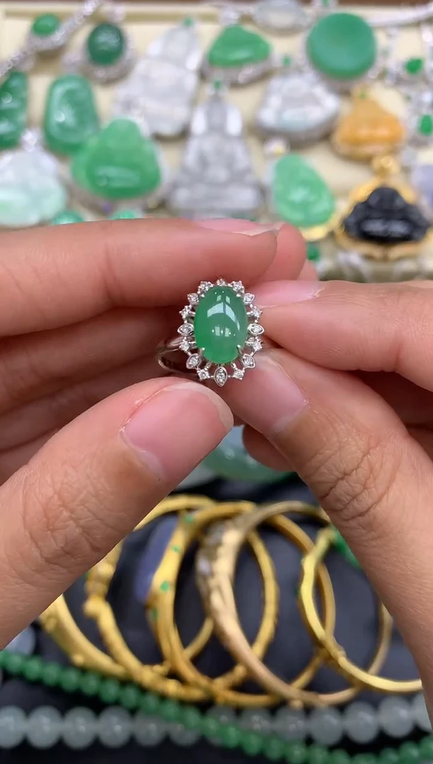 【闪购商品】翡翠戒指18K金镶嵌258-中国好珍宝