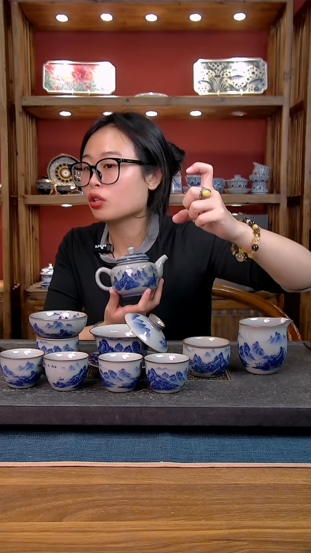 简装家用款9件套 老陶泥开片纹陶瓷茶具