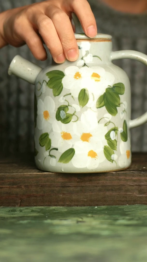 陶瓷青诗集手工手绘瓷器