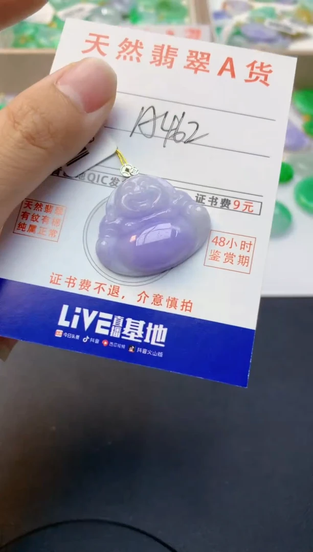 颈饰18K金镶嵌翡翠天然缅甸A货翡翠百元以上9元证书费自理