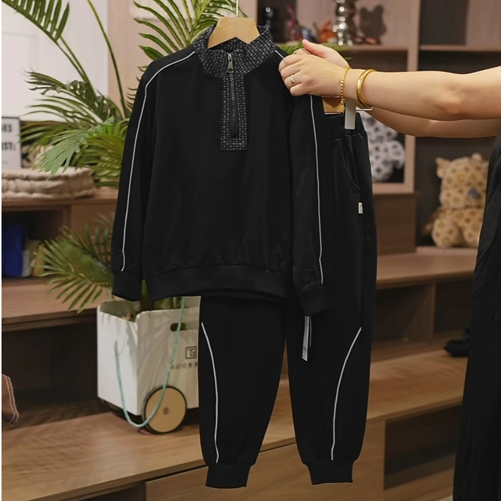 508169  韩版洋气秋季舒适时尚宽松休闲套装