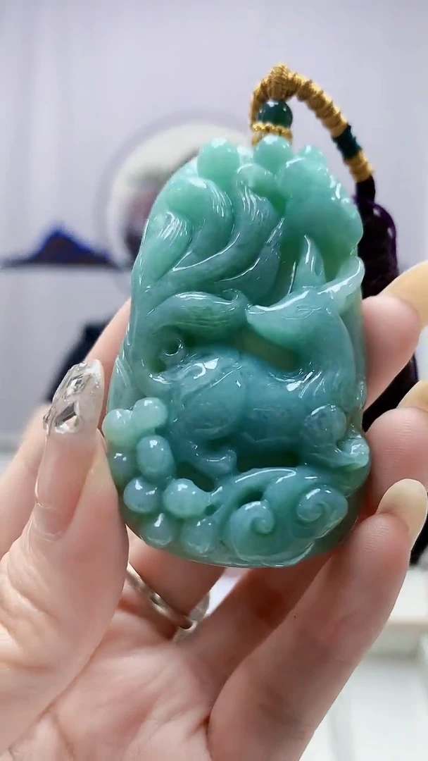 定制翡翠未镶嵌5060DD-毛货挂件110