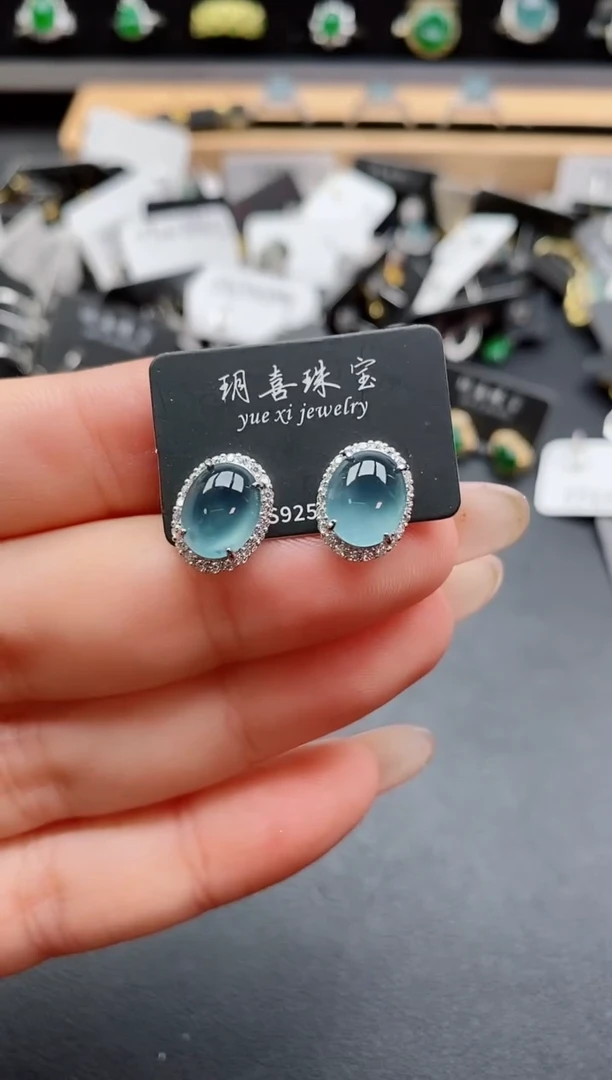 银S925镶嵌戒指翡翠1