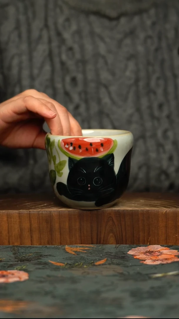 瓷片釉下彩手工手绘同款陶器