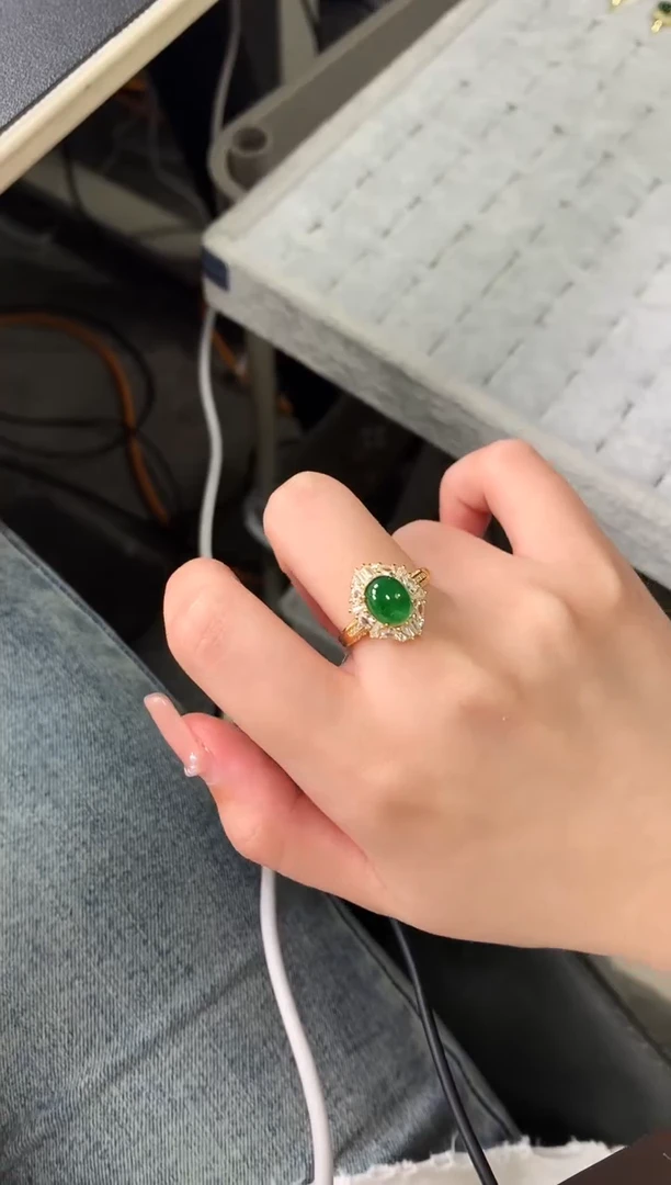 【闪购商品】翡翠戒指银S925镶嵌5214512