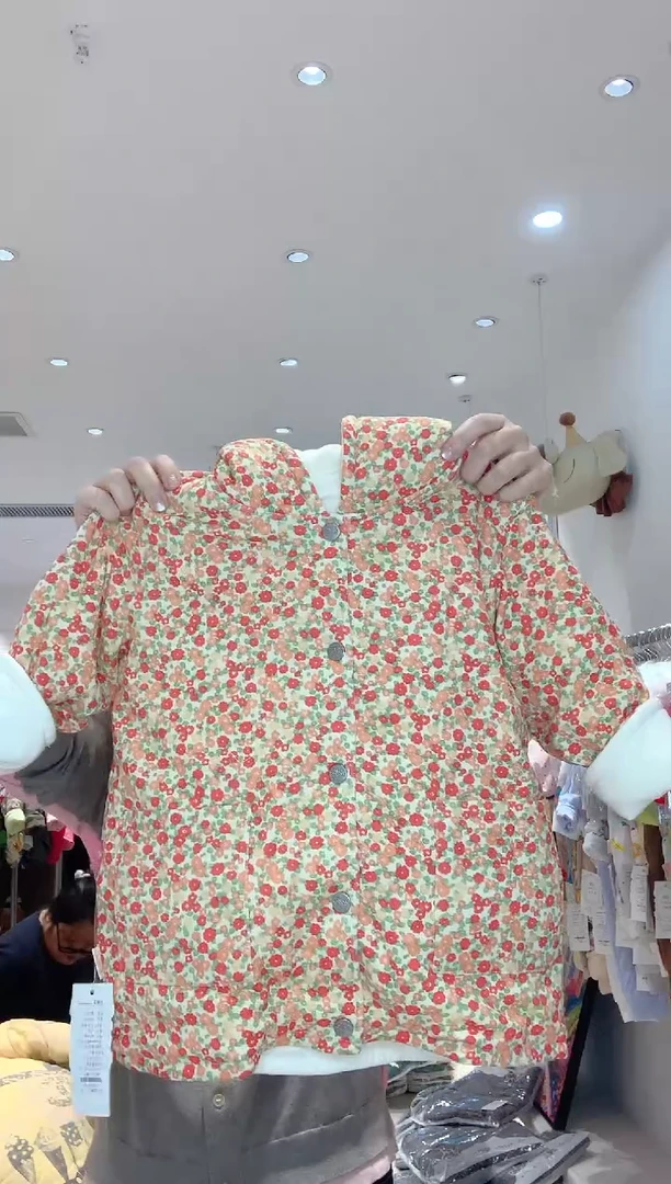 番茄色棉大衣 尺码备注
