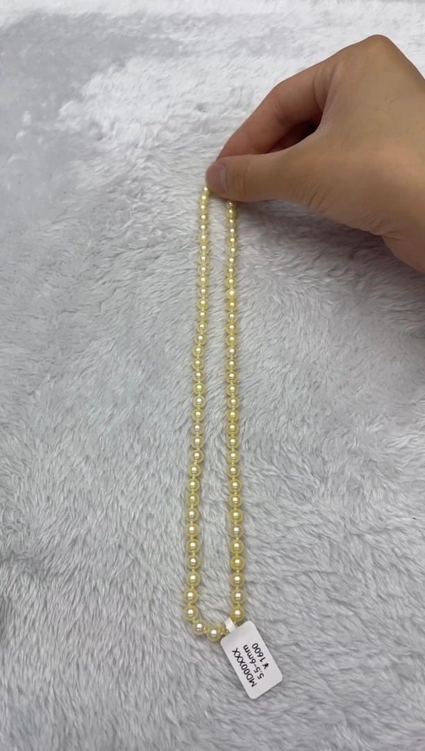 海水珍珠银S925镶嵌项链AK羽皇金5.5-6mm