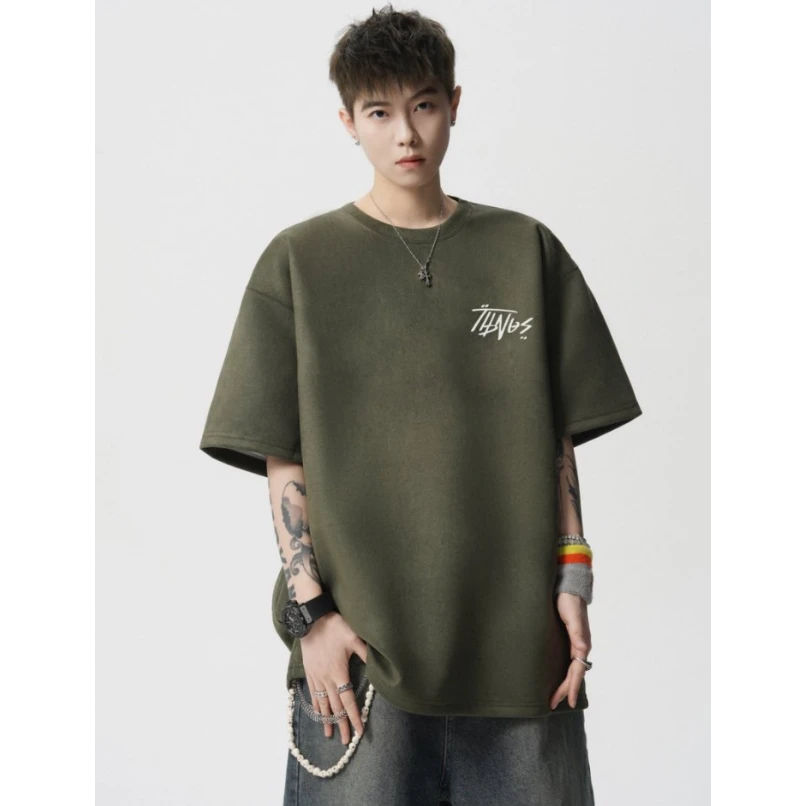 美式印花字母短袖T恤夏季潮流圆领半袖休闲百搭半袖上衣男女小众