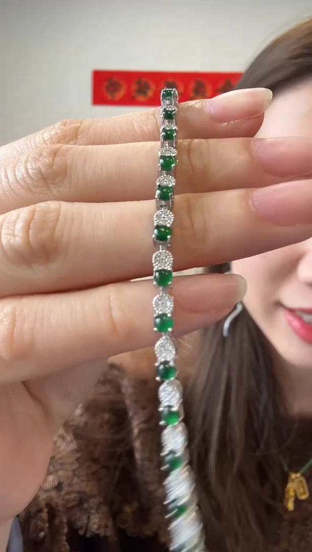【闪购商品】翡翠手链银S925镶嵌银镶