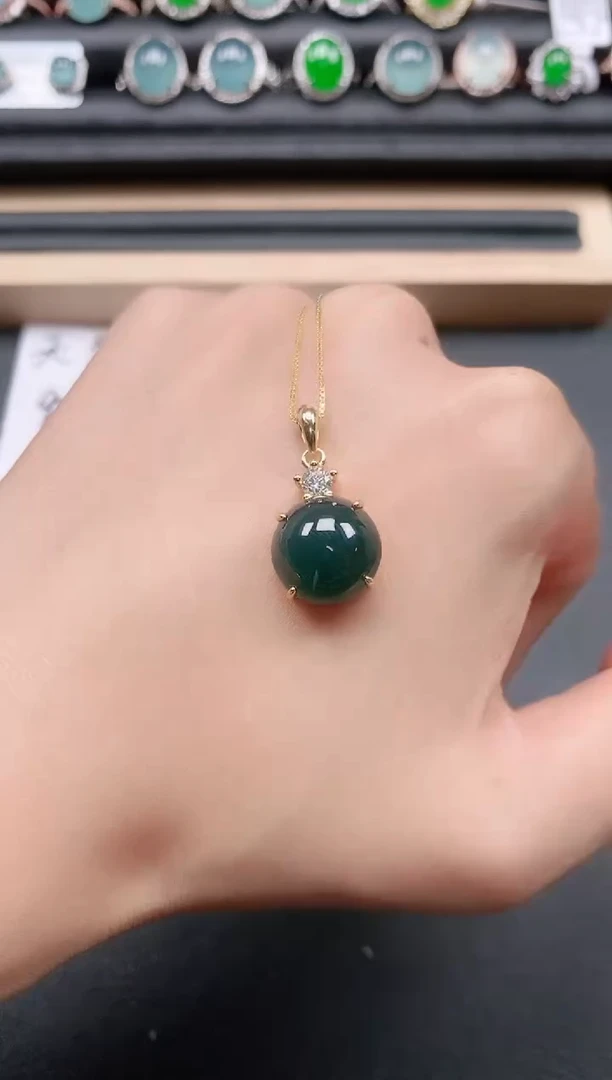 翡翠戒指银S925镶嵌211