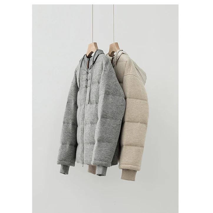 新中式盘扣连帽针织时尚厚冬羽绒服YRF4K0228