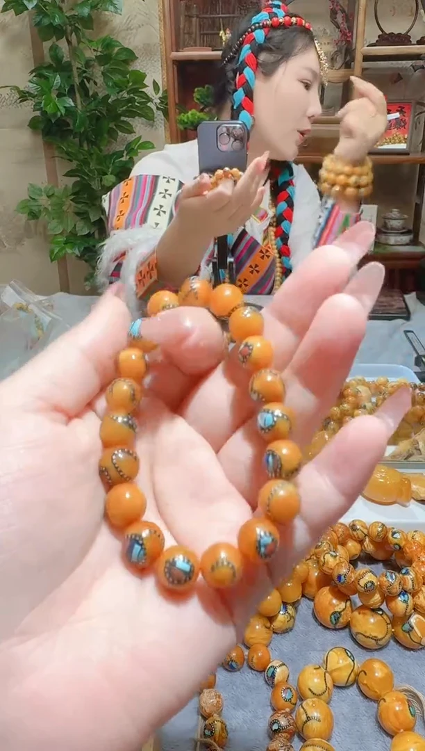 蜜蜡颈饰未镶嵌8008天然蜜蜡珠宝奇石全都保真