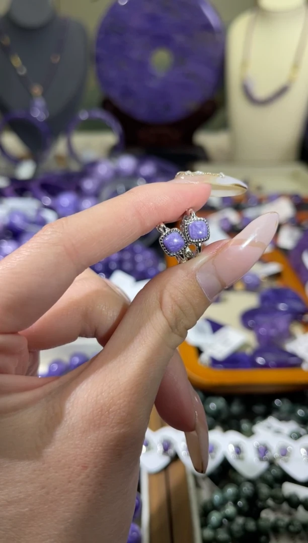 未镶嵌查罗石（紫龙晶）耳扣1