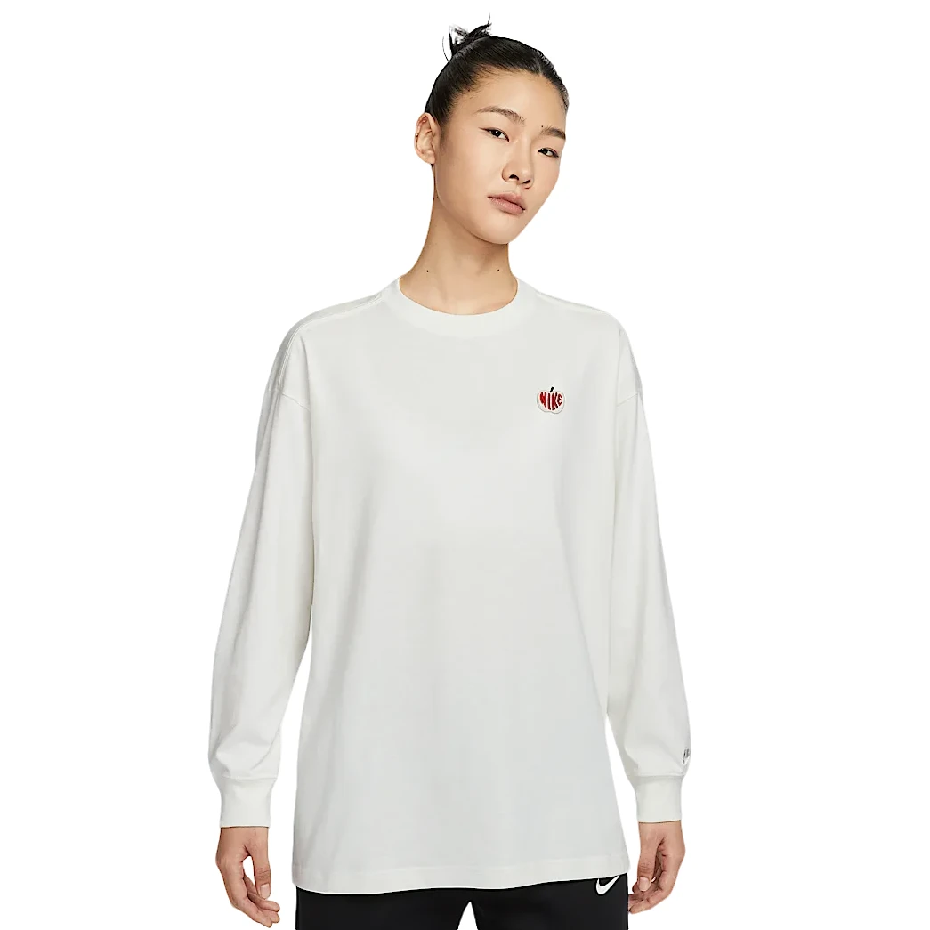 【耐克NIKE】耐克Sportswear Logo 女子宽松长袖落肩T恤 IB1670133