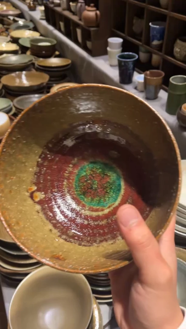 【闪购商品】瓷片468    粗陶红心面碗1个