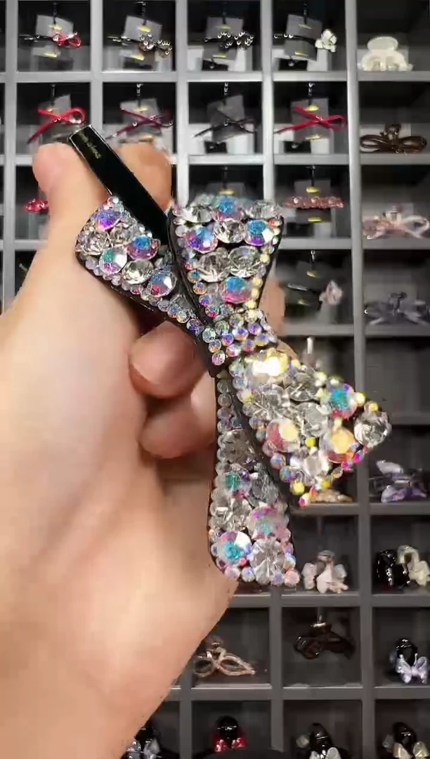 醋酸非金属韩国醋酸一字盘发施华洛钻一字夹