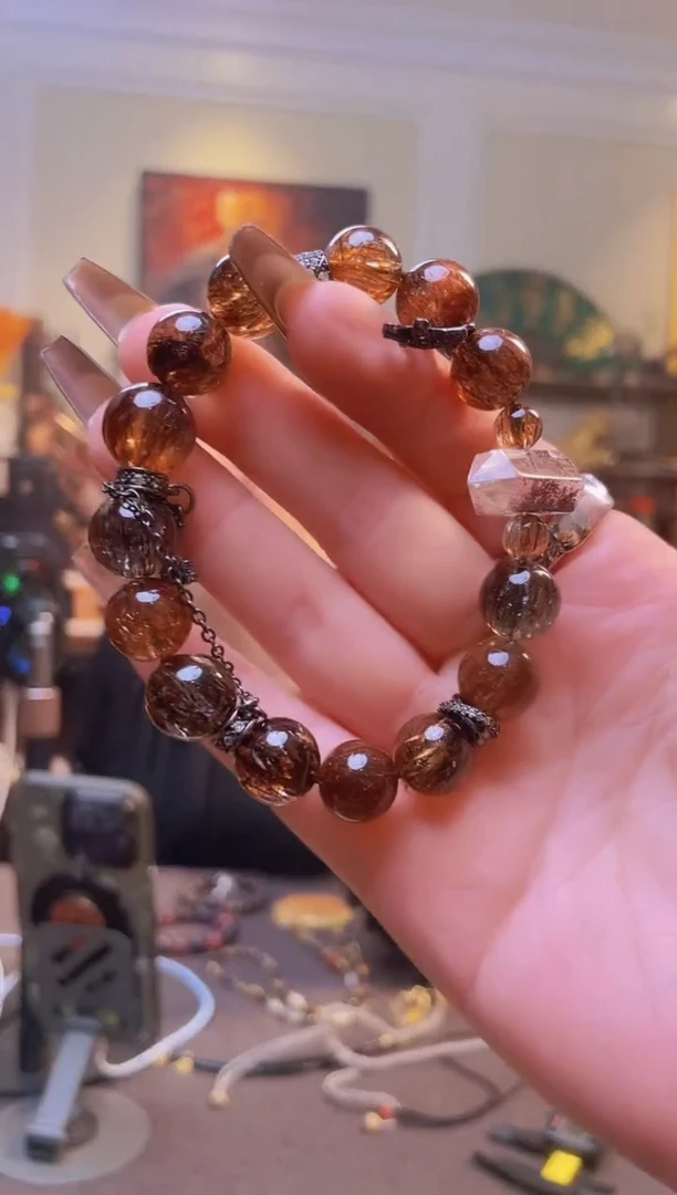 水晶摆件未镶嵌黑金超手串12