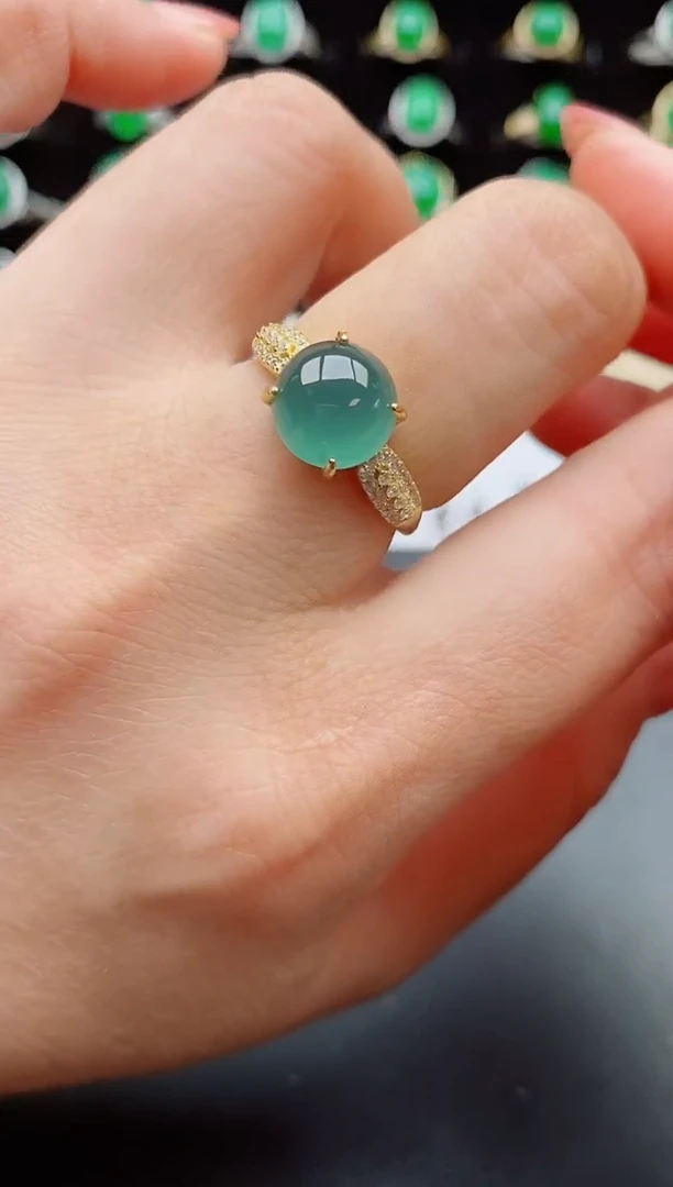 【闪购商品】翡翠戒指银S925镶嵌5080500