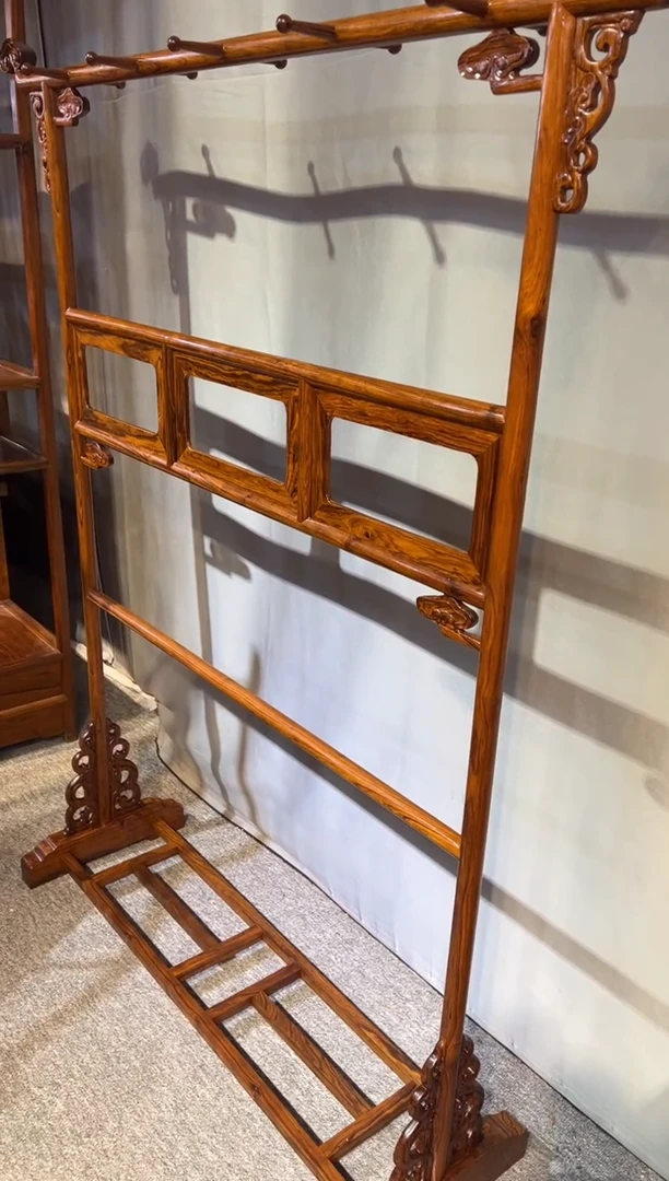 花梨木类木雕款花梨木 衣架 红木家居