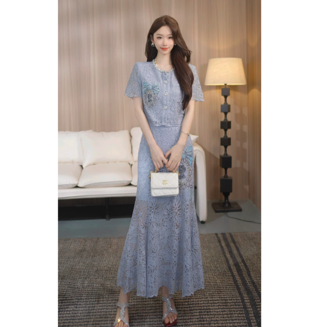 TCH烫钻工艺新时尚淑女百搭新潮流两件套装女T75B07E1011