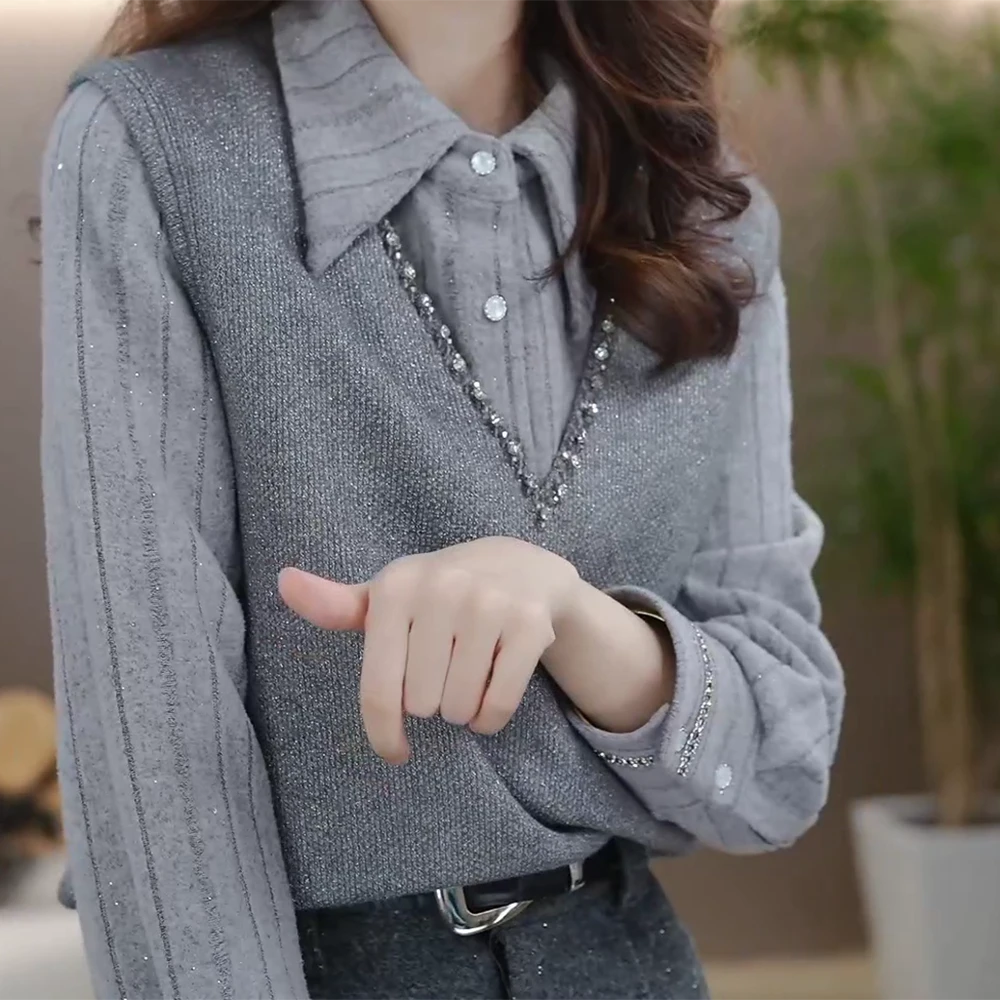 秋冬新款时尚高级设计感小香风针织马甲百搭叠穿背心