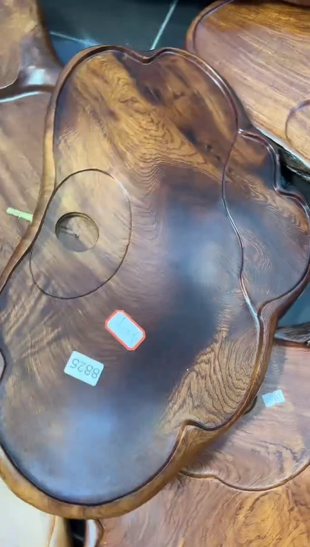 【闪购商品】大果紫檀（缅甸花梨）茶盘8825