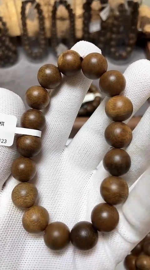 【闪购商品】沉香手串柬埔寨金丝菩萨棋沉香1.2沉水级老料