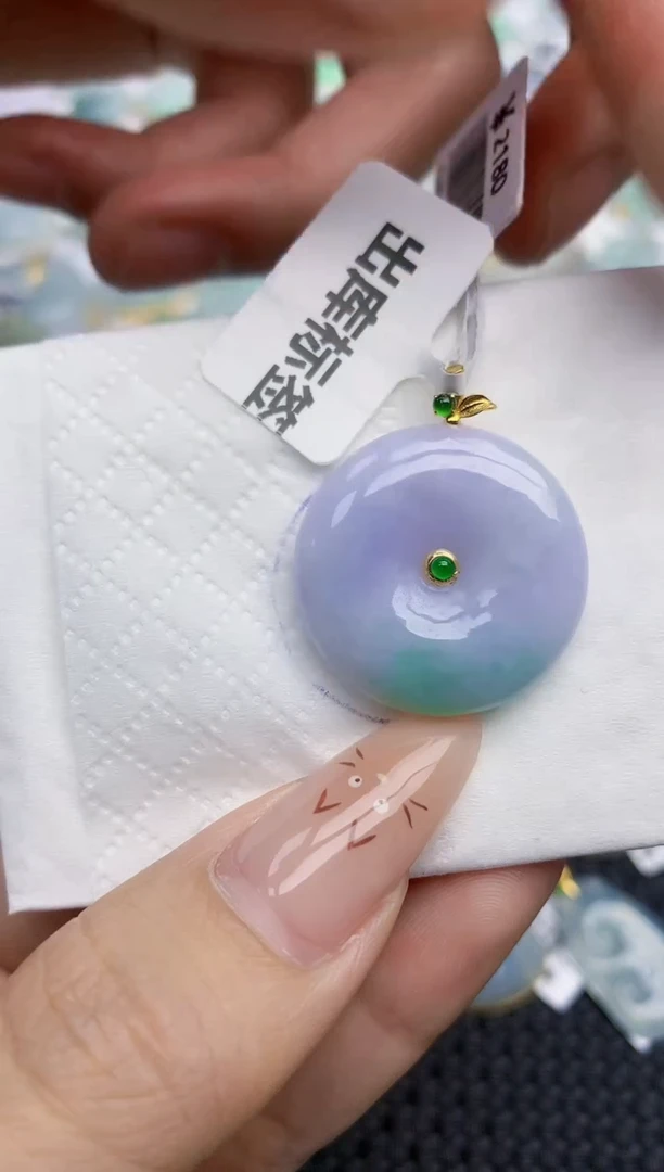 翡翠18K金镶嵌颈饰28   天然翡翠A货