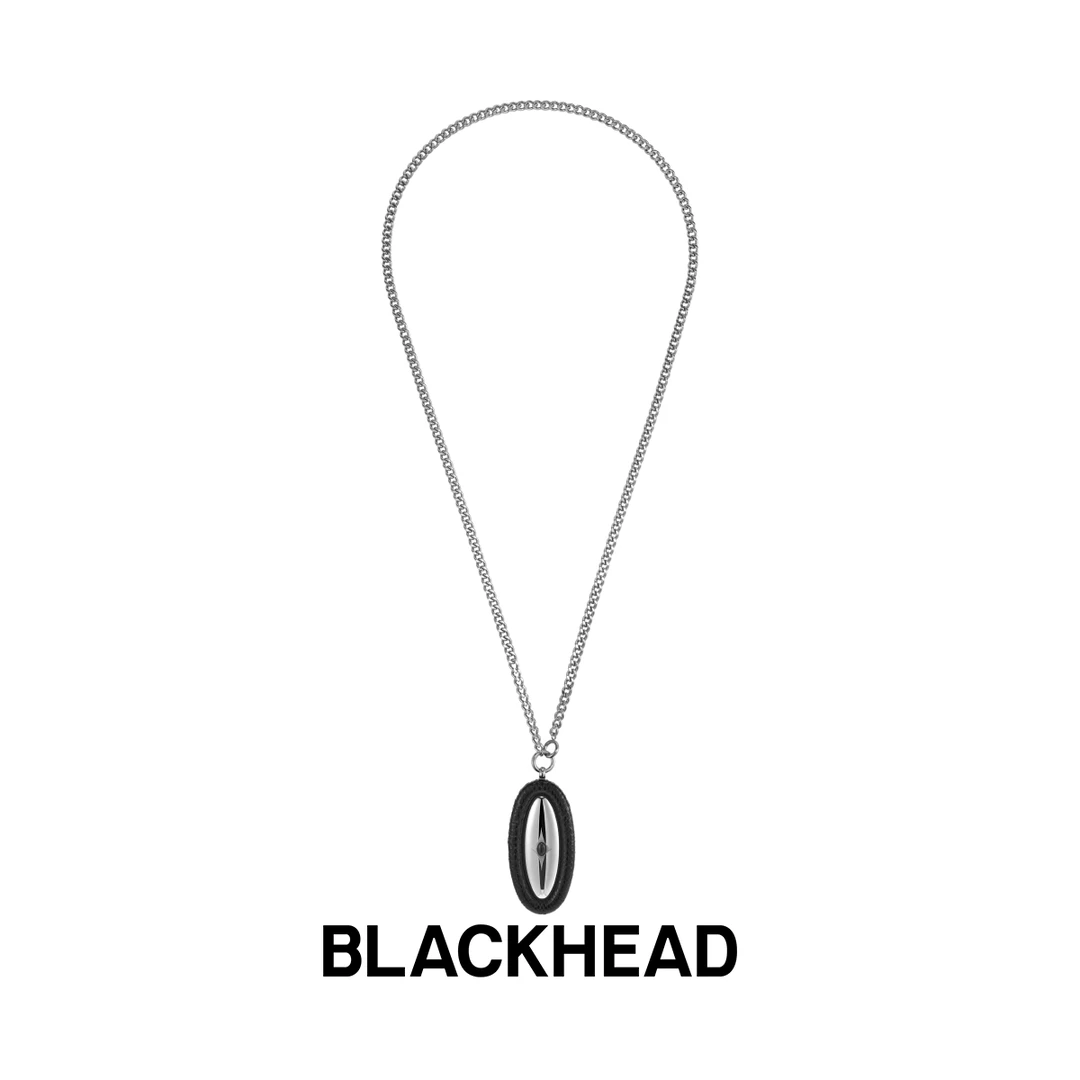 BLACK HEAD/黑头 钛钢项链 芒星蛇皮毛衣链