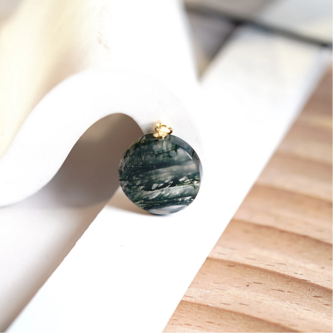 s925水草玛瑙吊坠   KT24060608