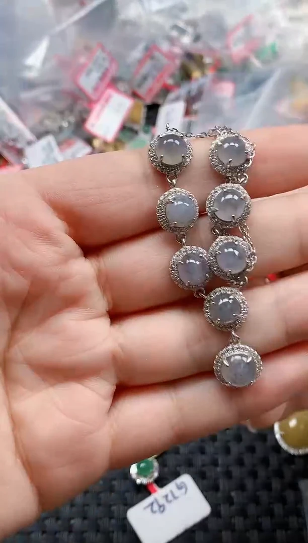 银S925镶嵌戒指翡翠天然A货缅甸翡翠